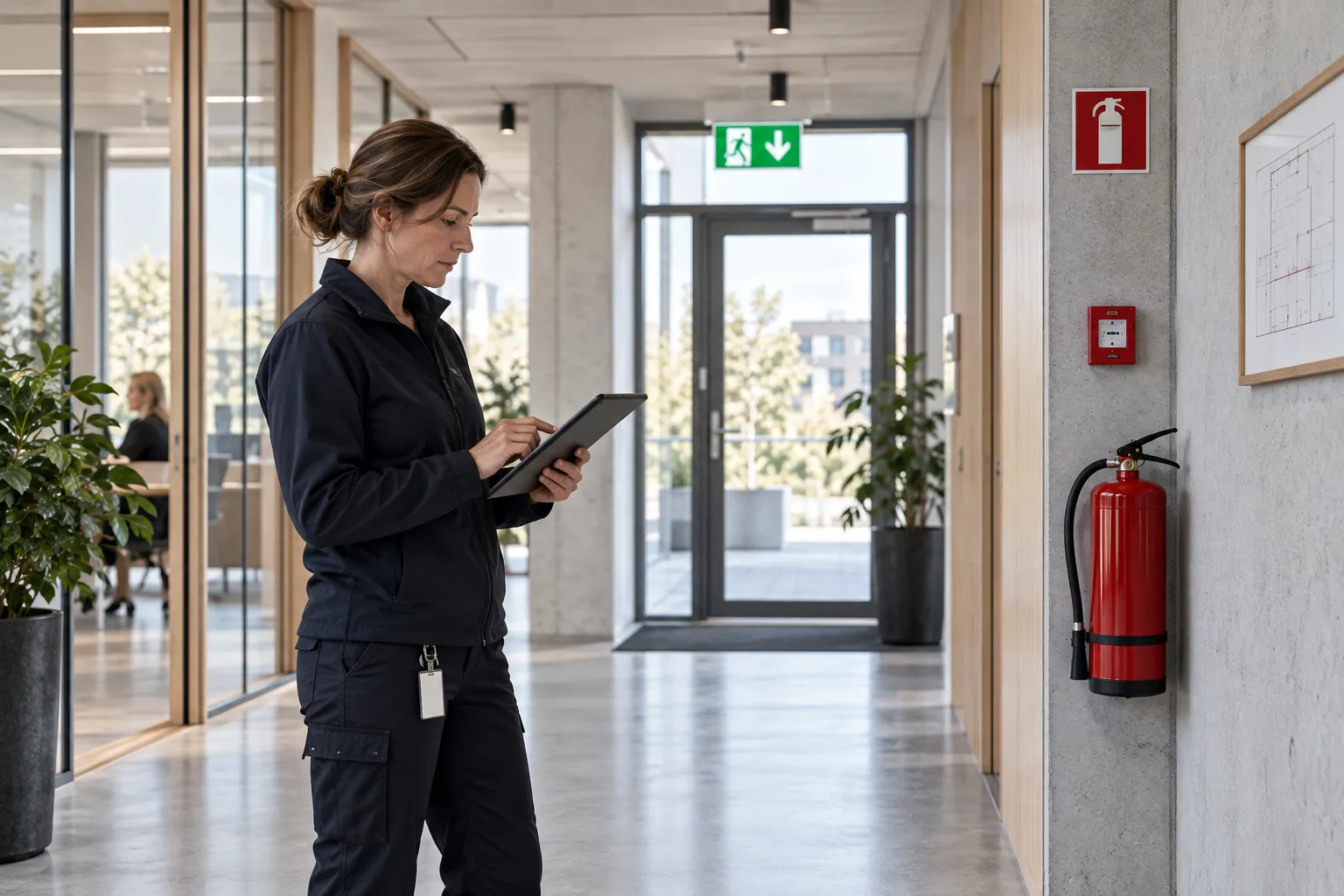 Digital kontroll av brandskyddet på en modern arbetsplats
